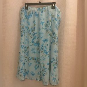 Blue floral midi skirt